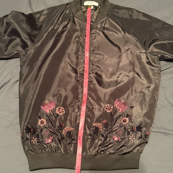 Love Fire Green Floral Embroidered Bomber Jacket Size XS - Picture 8 of 11